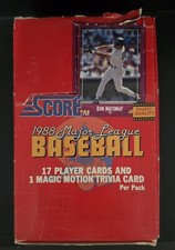 1988 ⚾ Score Baseball, Full Wax Box, 36 Factory Sealed Packs 