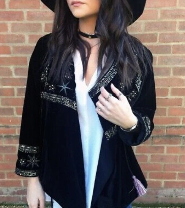 Zara velvet deals embroidered jacket