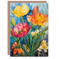 FrüHling Blume BlüTen Aquarell Frau Geburtstagskarte