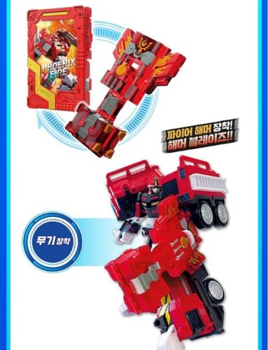 2023 Metal Cardbot Phoenix Fire Transforming Robot Red Fire Truck Engine Car - Picture 5 of 5