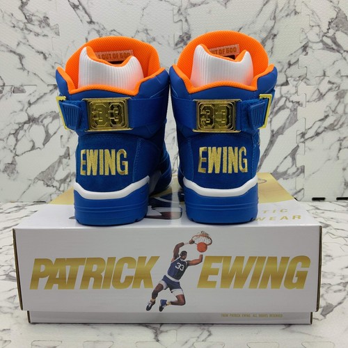 Herren Patrick Ewing Athletics 33 Hi OG Royal Suede | Weiß | Orange Sneaker Neu mit Etikett - Bild 8 von 9