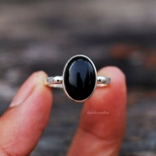 Black Onyx 925 Sterling Silver Woman Handmade Statement Ring All Size SH221