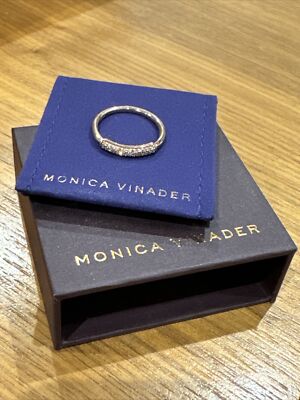 Monica Vinader Ring Fidschi Rotgold Vermeil Champagner Diamant 0,12 Karat K/5,5
