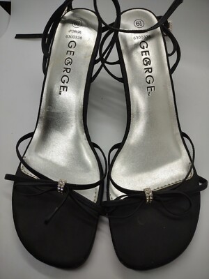 George Uptown Girl 6300338 Strappy High Heel Sandals Black