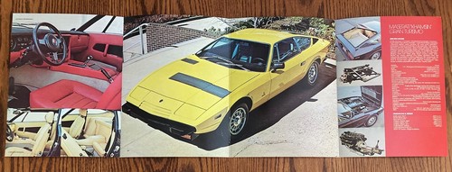 1975 MASERATI KHAMSIN Prospekt - 6 Seiten Mappe - englischer Text - Bild 3 von 4