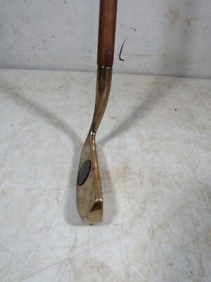 Vintage Brass Head Hickory Wood Shaft Golf Design USA Rollson