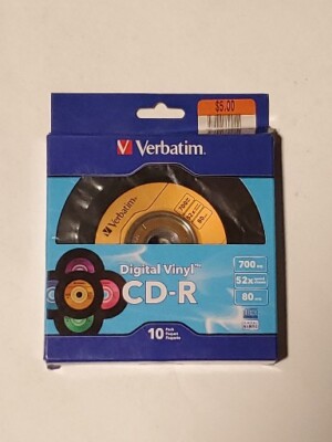 Verbatim CD-R 80min 52X with Digital Vinyl Surface - 10pk Bulk Box,
