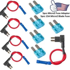 5PCS Micro2 Fuse Tap Mini Fuse Holder ADD-A-CIRCUIT Blade ATR 15A fuse 16 AWG