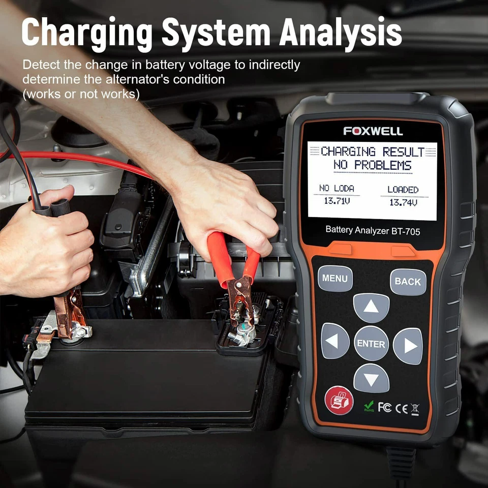 FOXWELL BT705 12V 24V Battery Load Tester Cranking &Charging Alternator Analyzer - Image 3 of 4