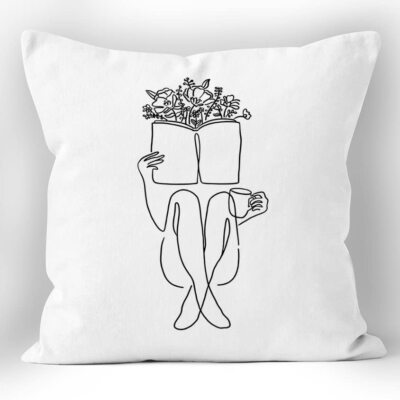  Minimalist Abstract Woman Outline Body Line Drawing Reading Reader Throw 