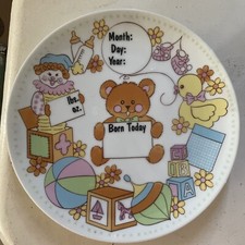 Vintage Ron Gordon Plate BORN TODAY Baby Memory Personalize