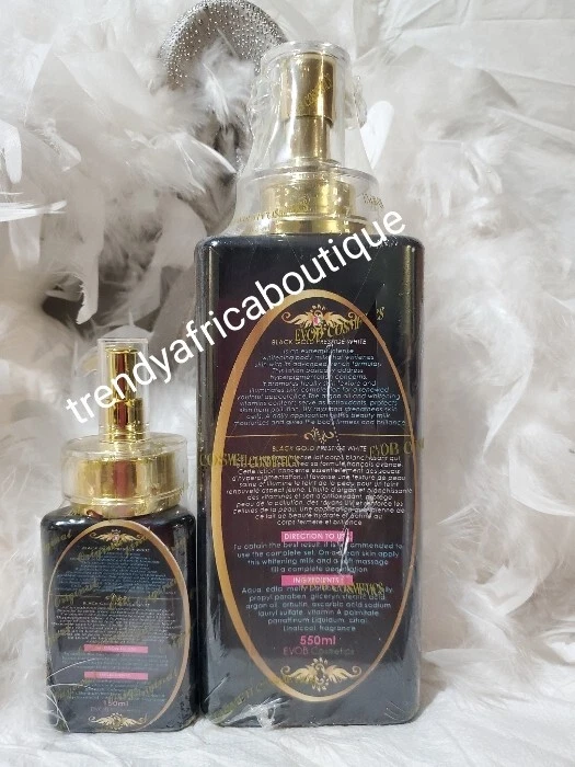 Black GOLD PRESTIGE WHITE body Lotion 550ml + Serum 150ml. 10x Whitenizer Spf50 - Image 3 of 3
