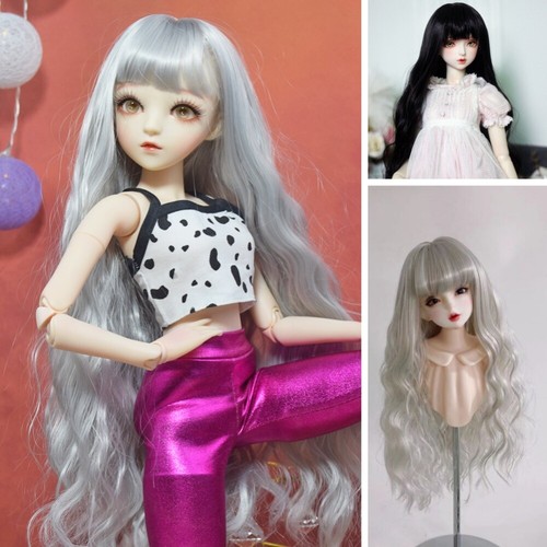 Black / Silver Gray BJD Wig Soft Long Curly Wavy Wigs Hair for 1/3 1/4 1/6 Doll - Picture 14 of 22