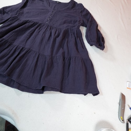 Madewell Dress 16 W Blue Lightspun Colette Mini Gauze Dress Cottage Prairie Top - Picture 2 of 13
