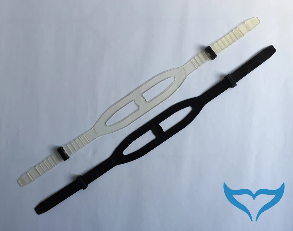 POSEIDON DIVING SYSTEMS Maskenband Tauchmaske transparent schwarz Silikon Band 20 mm Schnallen Poseidon