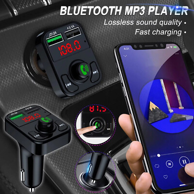 Bluetooth 5.3 FM Transmitter Autoradio Adapter Freisprechung KFZ 2 USB