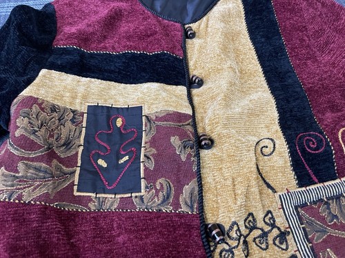 Vintage Embroidered Allure Jacket Medium Boho Patchwork -Artsy- Pockets - India - Picture 3 of 17