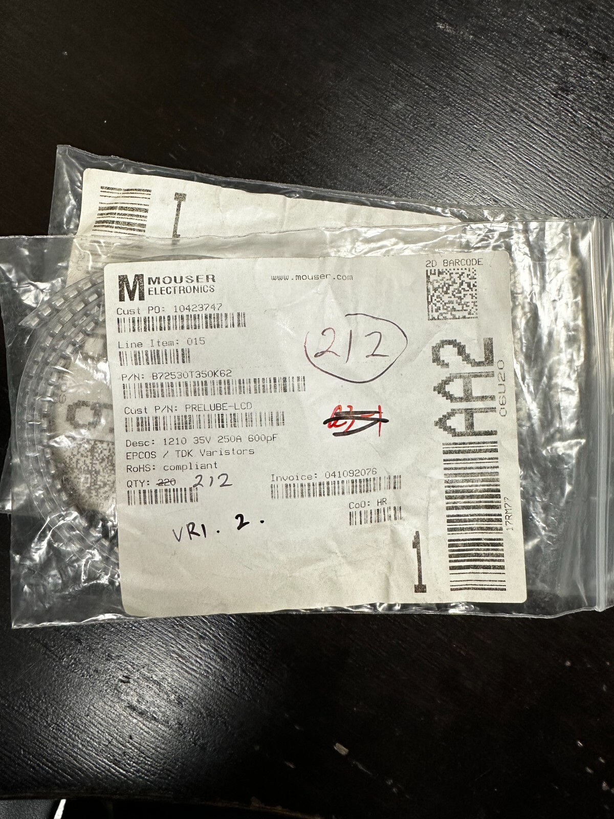 146 Pieces of B72530T350K62 Varistor