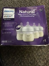 Philips Avent Natural Baby Bottle with Natural Response Nipple, Clear, 4oz, 4pk