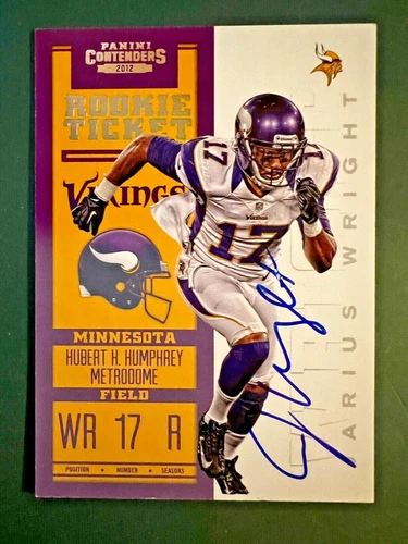 2012 Panini Contenders #234A Jarius Wright AUTO VIKINGS RC