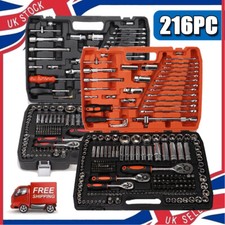 216Pcs Professional Ratchet Spanners Adapter Socket Set 1/2" 1/4" 3/8"Drive Tool