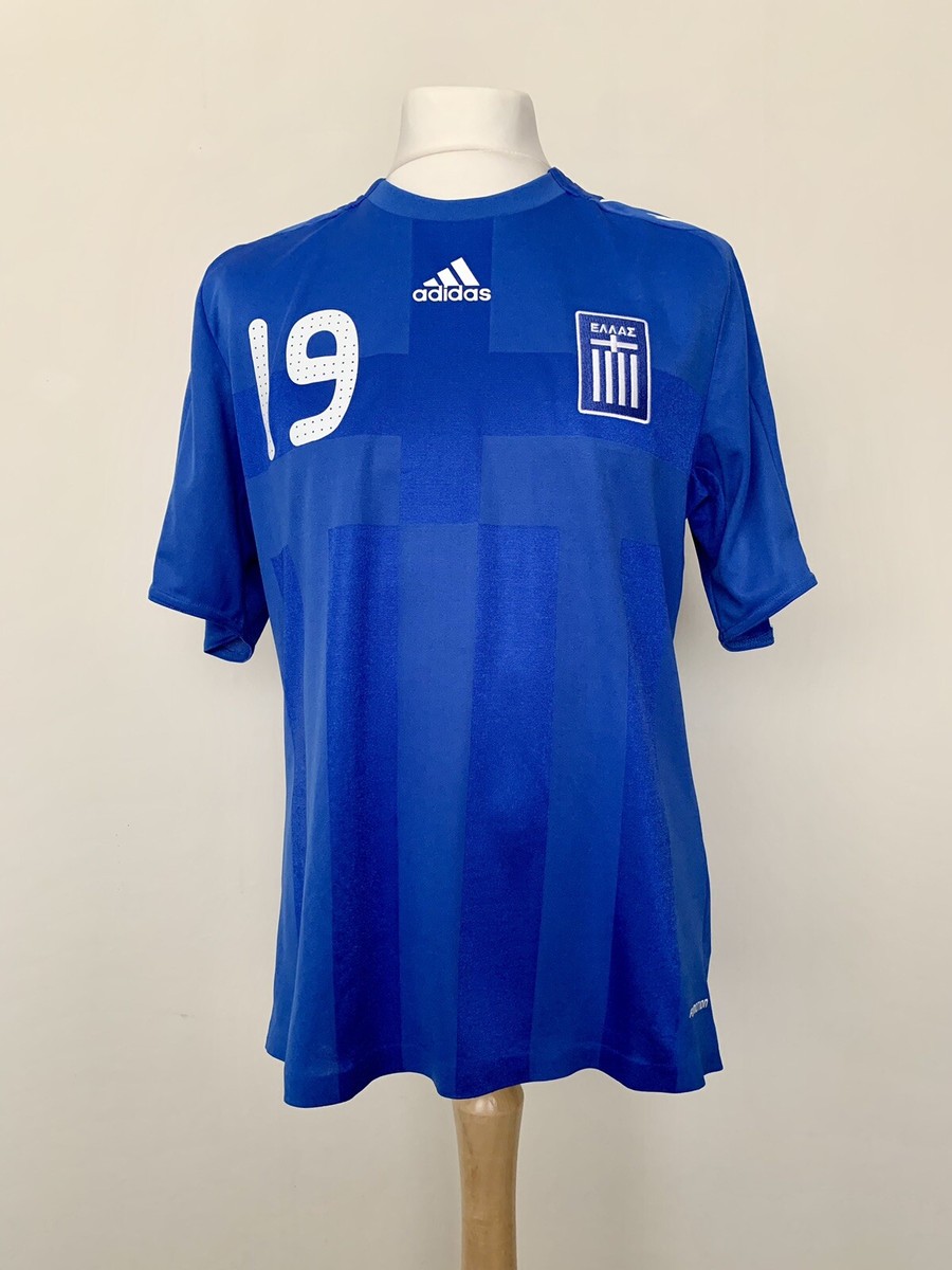Greece 2008-2009 Home #19 match worn Adidas Hellas FIFA vintage