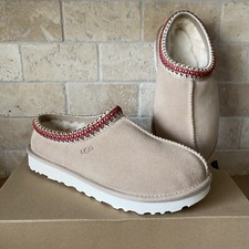 UGG TASMAN BRAID SAND DARK CHERRY SUEDE SHEEPSKIN SLIPPERS SHOES SIZE US 8 WOMEN