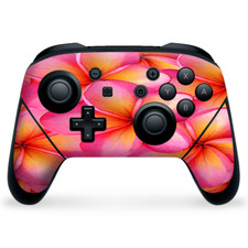 Nintendo Switch Pro Controller Skin Decal Vinyl Wrap - Plumerias Pink Flowers