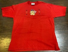 Vintage Gopher Sport T-Shirt XL Made In The USA Teddy Bear American Flag Stars