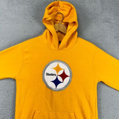 Pittsburgh Steeler Hoodie Sweatshirt Youth Large Yellow Pullover
