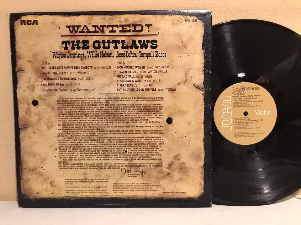 The Outlaws - Wanted LP 1976 RCA Records APL1-1321 VG+/VG+ Nelson ...