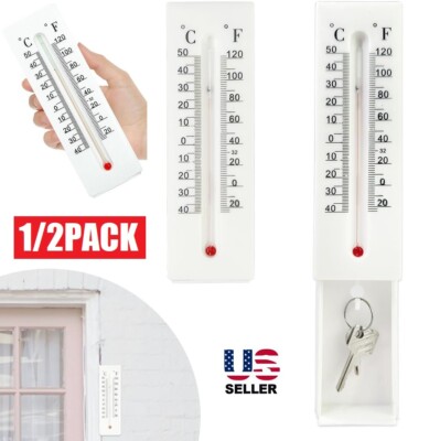 2Pcs Thermometer Hide-A-Key for House Car Safe Keys Temperature Reading New USA