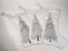Set of 3 Christmas Stockings - Christmas Tree - White with Silver Sequins