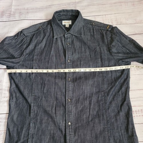 Diesel Mens XXL Jean Pearl Snap Button Down Shirt - Picture 6 of 6