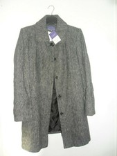 Sale Ladieswear Woolen Grey Concealed Button Winter Coat Size 14 By Autonomy