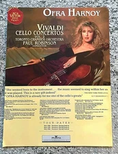 Rare Original Vintage Magazine 1990 Advert Ad Picture Ofra Harnoy Vivaldi ad