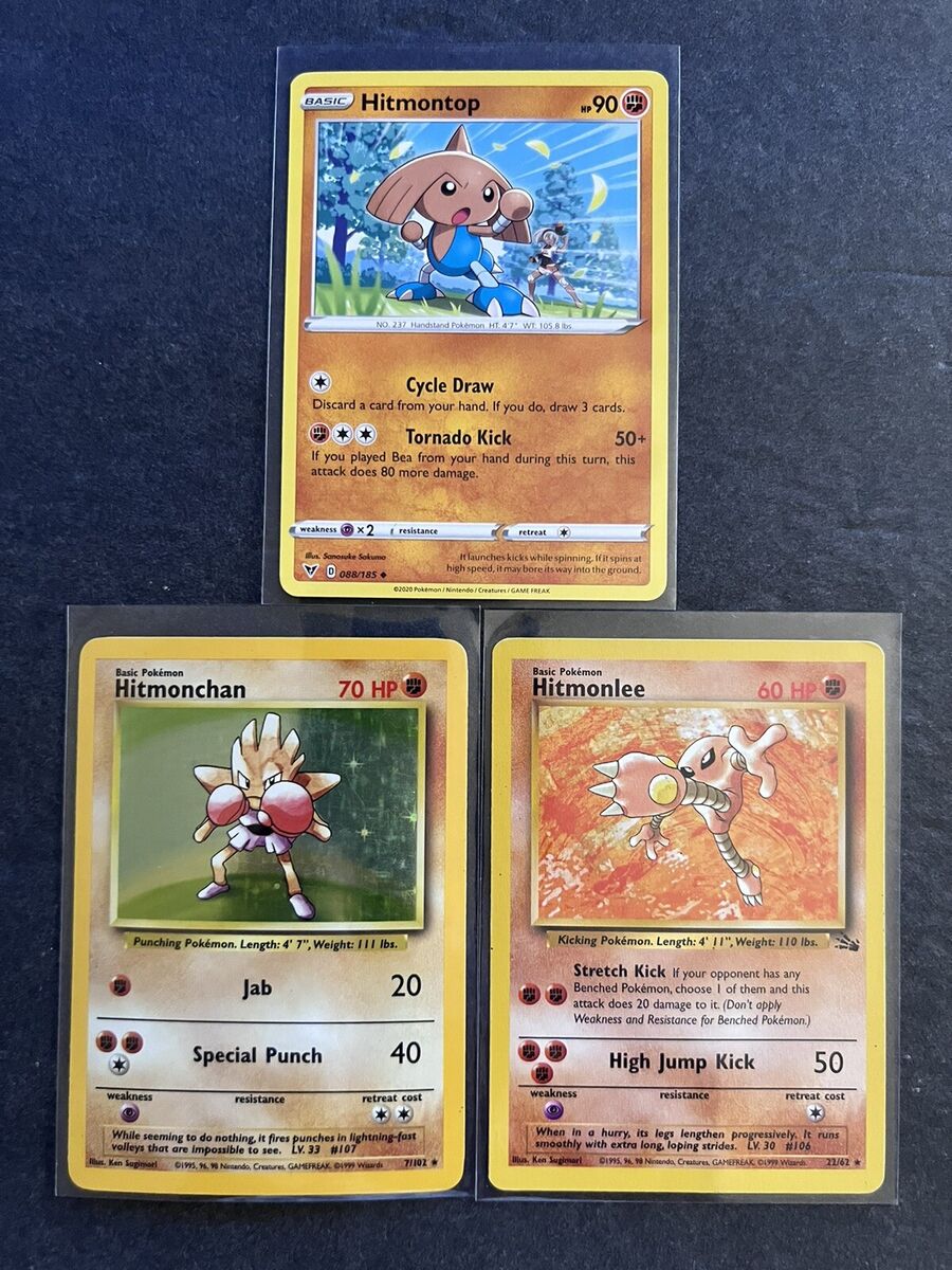 Pokemon Hitmonchan, Hitmonlee & Hitmontop Card Lot - 21 Different