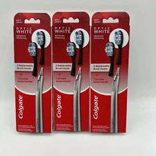 Colgate Optic White Toothbrush W/ 2 Replacement Heads 3 Pack