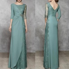 Vintage A Line Mother Of The Bride Bridal Gowns Chiffon Lace Wedding Guest Dress