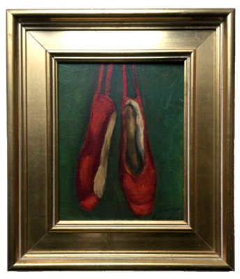 Antique French Signed - Oil Painting - Opera Ballet shoes signed
