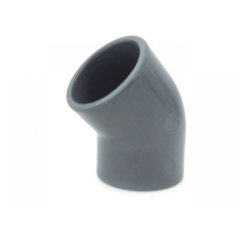 Coude PVC 45° à coller de 40mm de diamètre pour réseaux d'évacuation en lot de 5 pièces