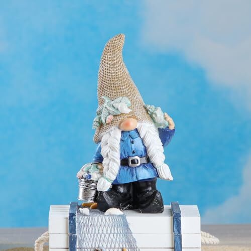 Gnome Statue Garden Decor - Ocean Gnome Figurine for Patio Lawn Gnome Women - Picture 5 of 7
