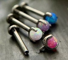 1pc Claw Opal Ball 16g Titanium Labret Monroe Stud Lip Ring Helix Ear Cartilage
