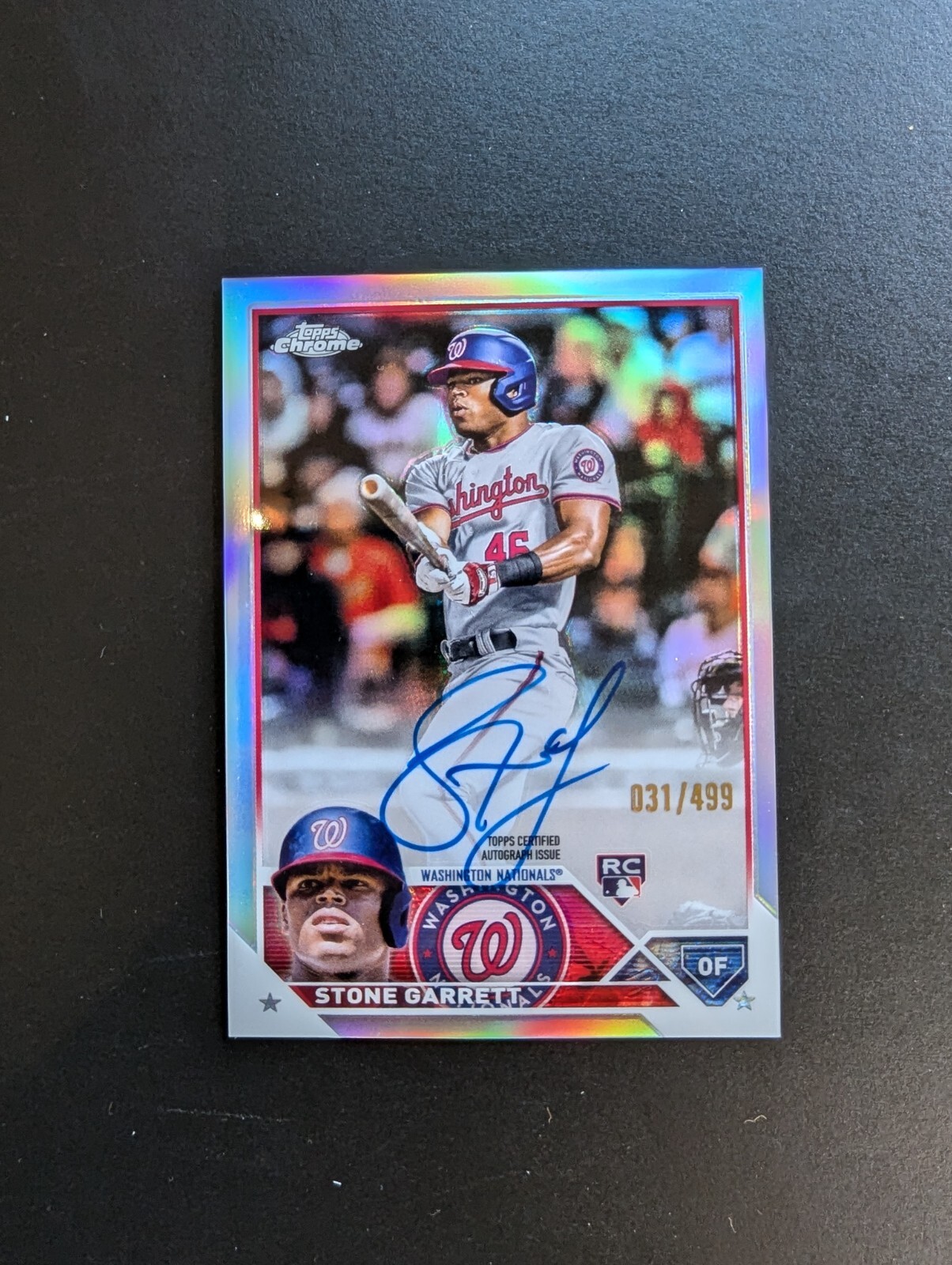 2023 Topps Chrome Refractor /499 Stone Garrett #RA-SG Rookie Auto