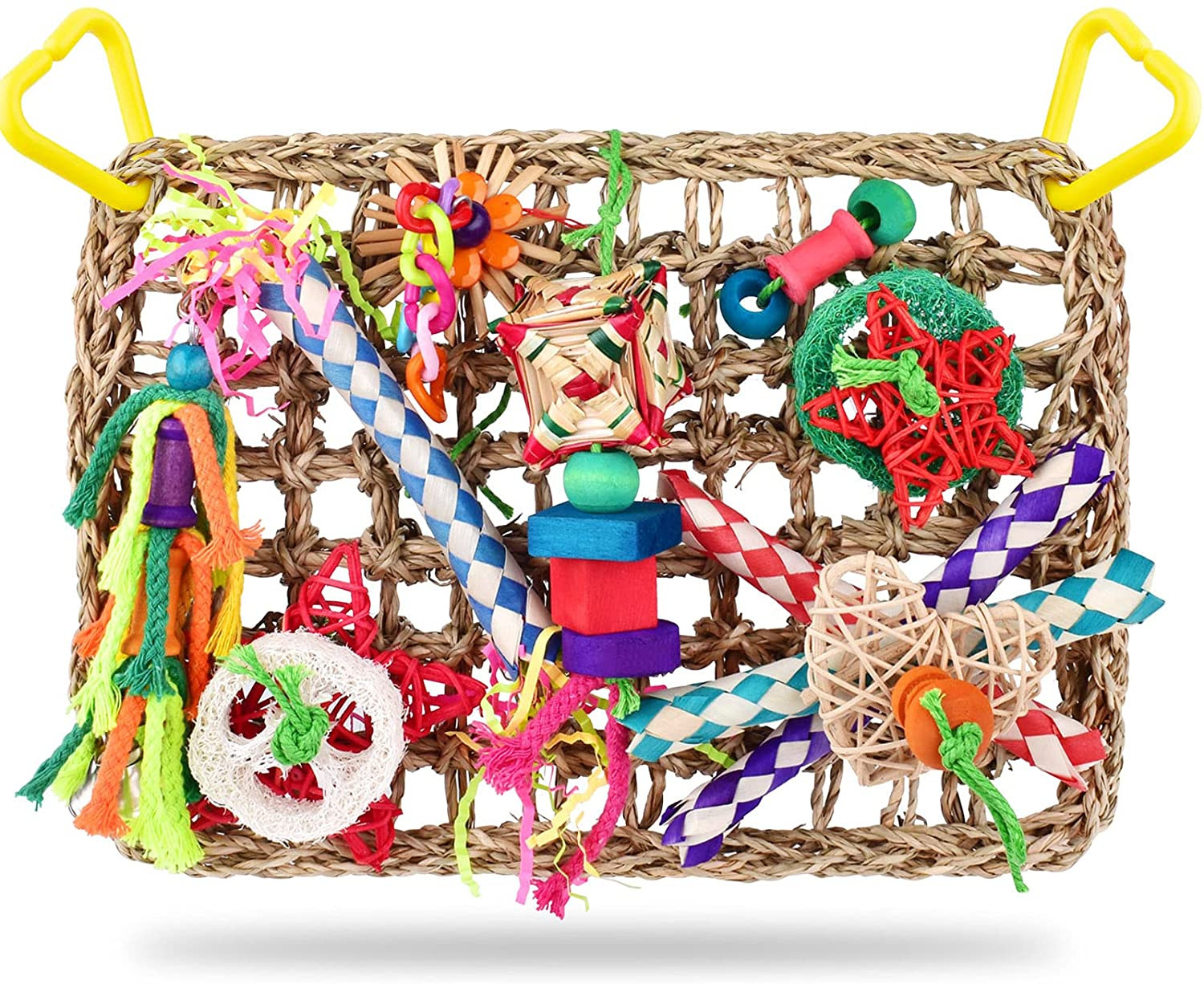 Bird Toys Foraging Wall Toy Climbing Hammock Colorful Chewing Cockatiel Birds