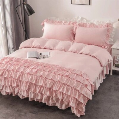 Beautiful Handmade Ruffle soft cotton Duvet cover, Exclusive Cotton Bedding set