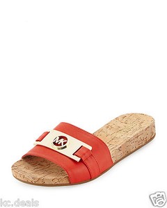 gold mk slides womens