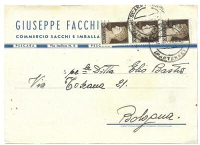 PESCARA (1552) - FISHING Commercial G. FACCHINI Bags and Packaging - FG/Vg 1942