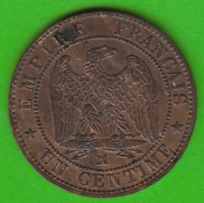 Coin France 1 Centime 1854 MA Marseille in XF-UNC small scratches Leipzig