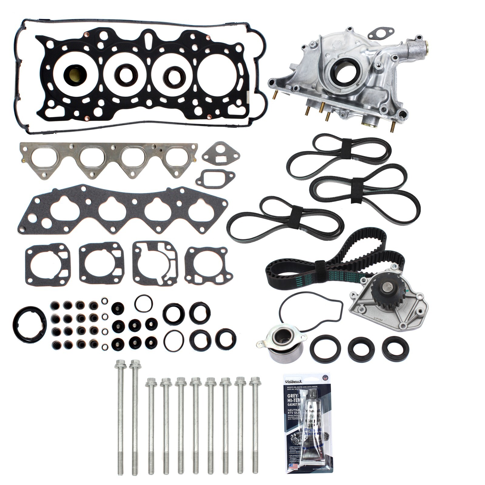 Head Gasket Bolts Timing Set & Oil / Water Pump Fits 9095 Acura